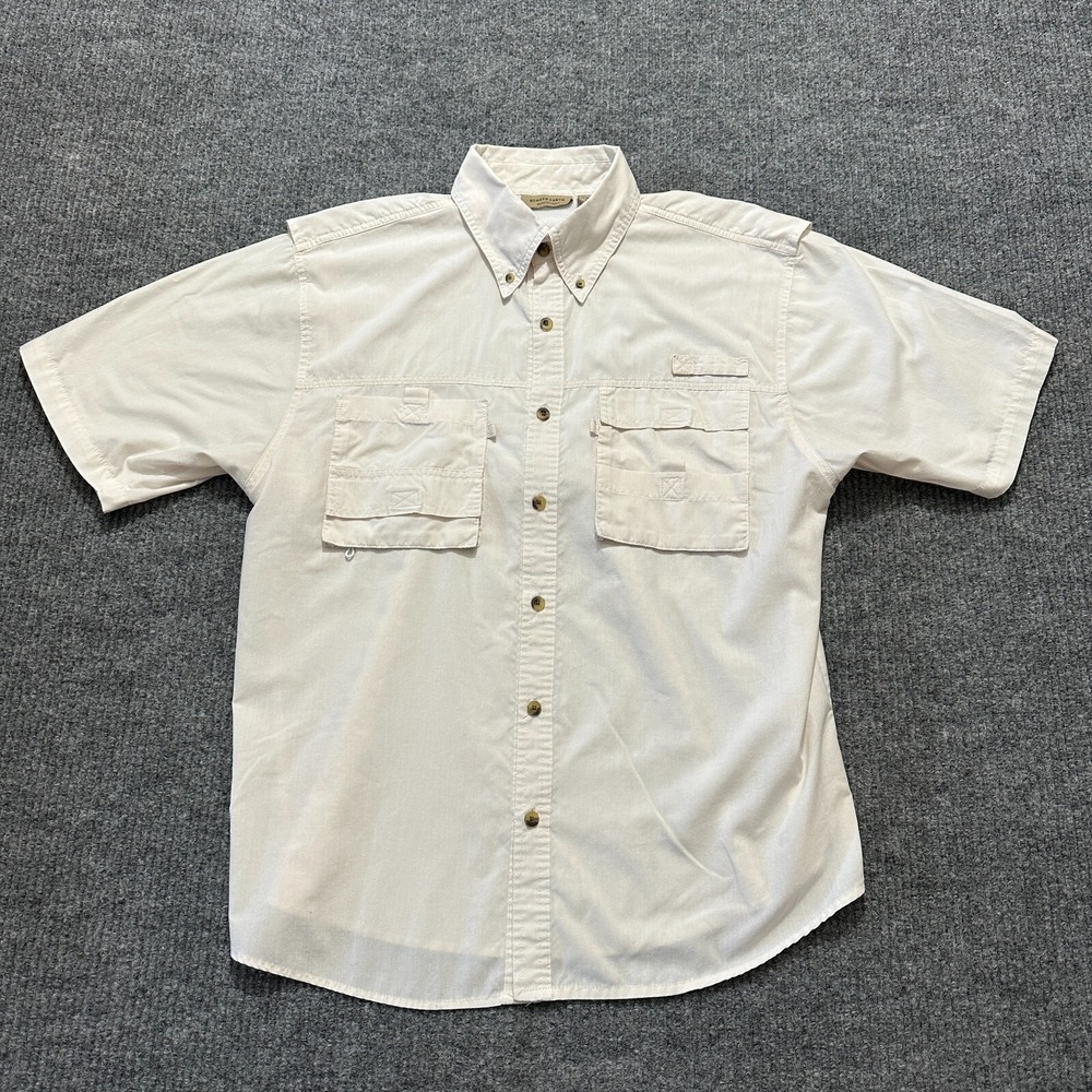 Rugged Earth Outfitter Mens Button Down Shirt Large Vented Fishing Short Sleeve